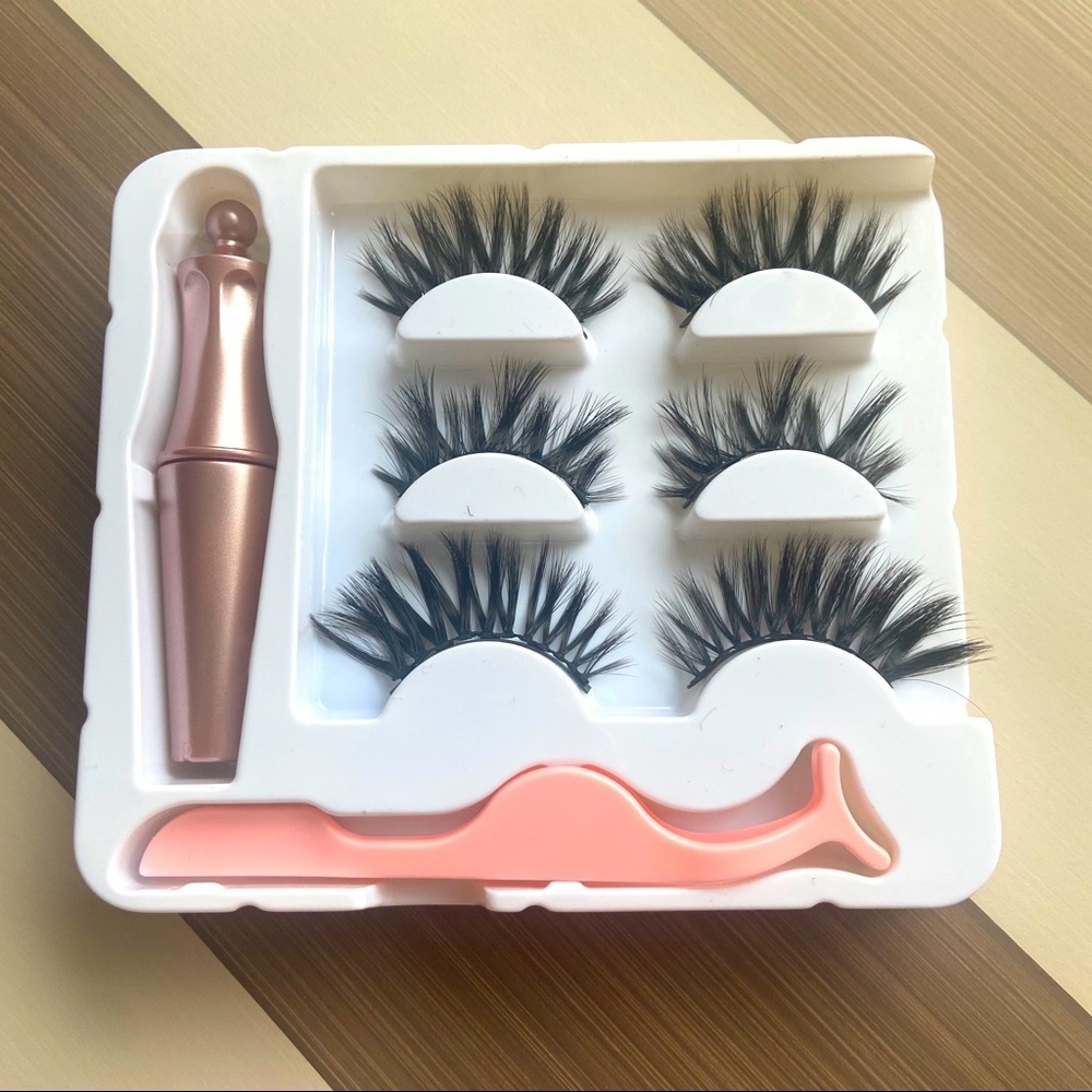Magnetic eyelashes set - 3 pairs with eyeliner A6